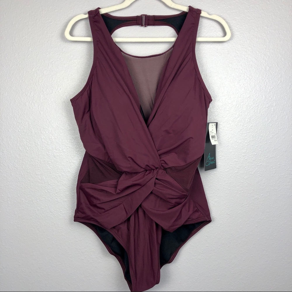 NWT One Piece Swimsuit with Mesh Accents - 20W